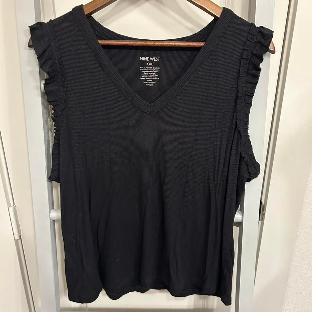 Nine west Women's Black Tabk Top
